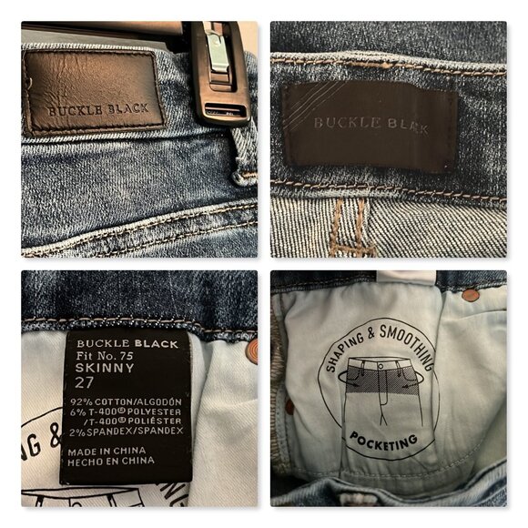 Buckle Black Fit No. 75 Skinny Stretch Jean Sz 27 - Picture 9 of 11